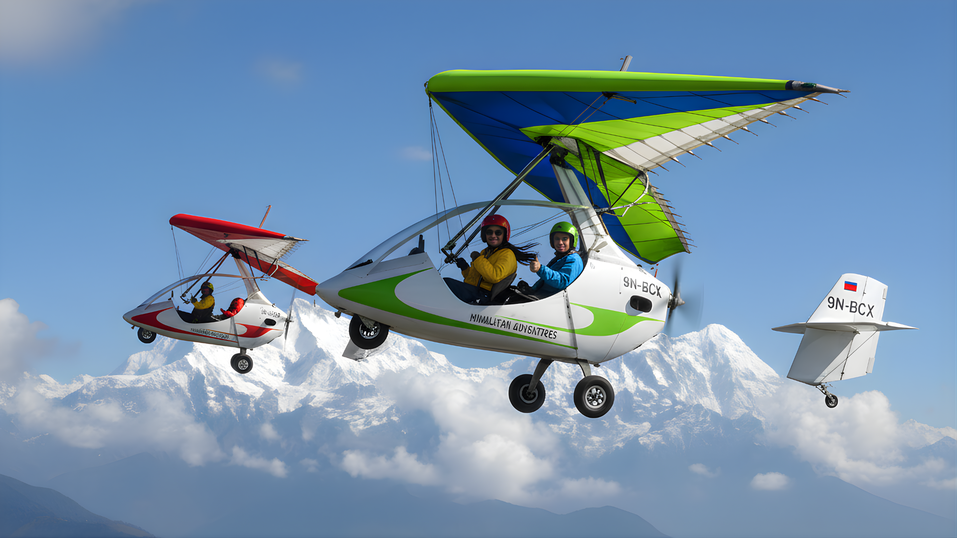Ultralight Mountain Flight towards Machhapuchhre